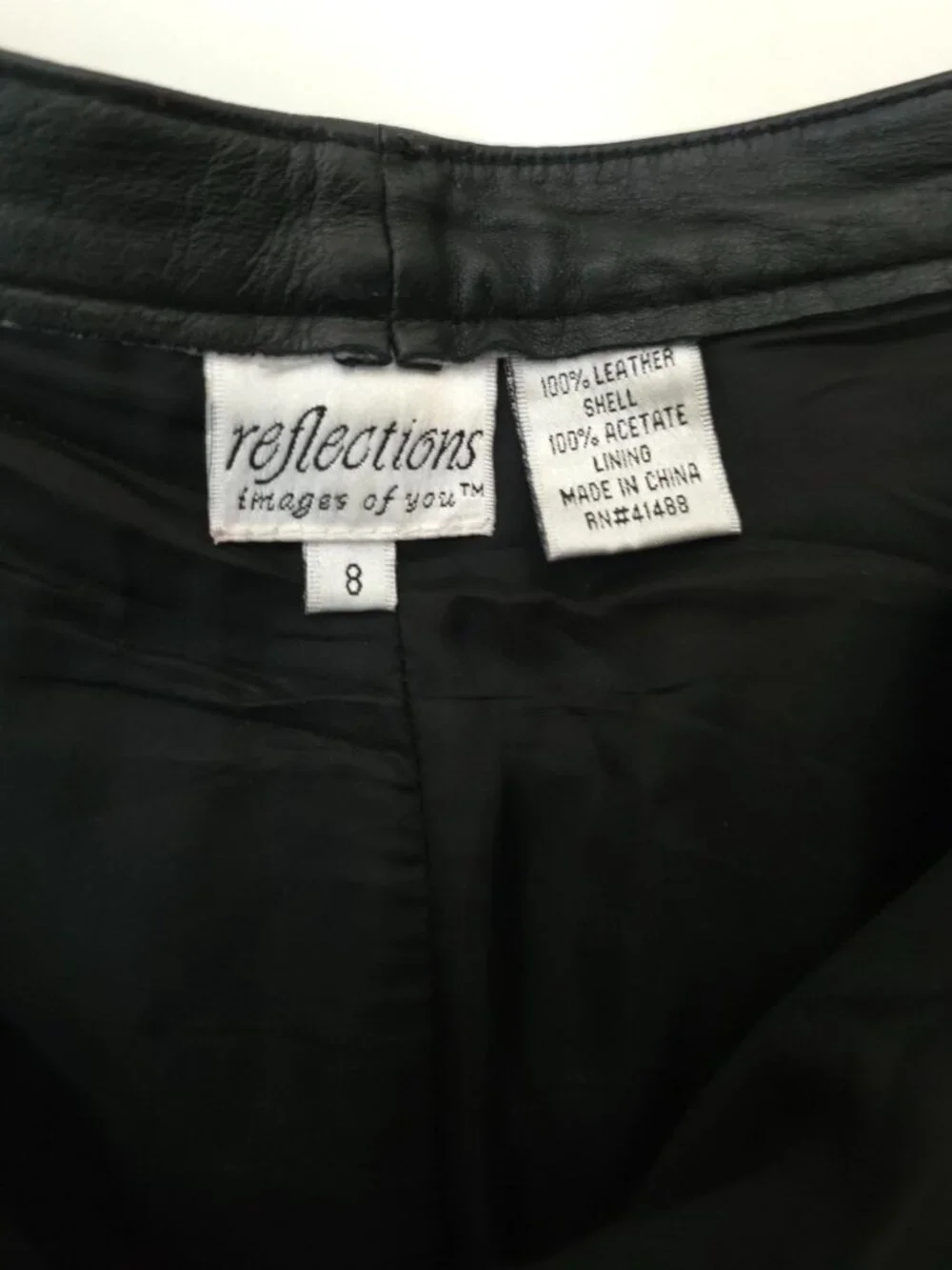 Vintage REFLECTIONS Black Leather Boot Cut Pants Women's Sz 8 - Picture 6 of 7